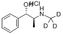 structure of CAS# 284665-25-4, (1S,2S)-(+)-Pseudoephedrine-D3 Hydrochloride (N-Methyl-D3);(Αs)-Α-[(1S)-1-(Methylamino)Ethyl]Benzenemethanol-D6 Hydrochloride;(1S,2S)-(+)-PSEUDOEPHEDRINE HYDROCHLORIDE, [N-METHYL-D3];(1S,2S)-(+)-PSEUDOEPHEDRINE-N-METHYL-D3 HYDROCHLORIDE
