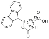 structure of CAS# 285978-13-4, N-(9-Fluorenylmethoxycarbonyl)Glycine-13C2-15N
