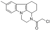 structure of CAS# 28742-49-6, 2-Chloro-1-(8-Methyl-1,2,3a,4,5,6-Hexahydro-Pyrazino[3,2,1-jk]Carbazol-3-Yl)-Ethanone