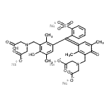 structure of CAS# 29412-85-9, Tetrasodium 2,2'-[({3-[(3-{[(Carboxylatomethyl)(Carboxymethyl)Amino]Methyl}-4-Hydroxy-2,5-Dimethylphenyl)(2-Sulfonatophenyl)Methylene]-2,5-Dimethyl-6-Oxo-1,4-Cyclohexadien-1-Yl}Methyl)Imino]Diacetate;Methylxylenol Blue