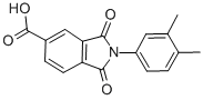structure of CAS# 294667-04-2, 2-(3,4-Dimethyl-Phenyl)-1,3-Dioxo-2,3-Dihydro-1H-Isoindole-5-Carboxylic Acid;2-(3,4-Dimethylphenyl)-1,3-Dioxoisoindoline-5-Carboxylic Acid(SALTDATA: FREE);2-(3,4-DIMETHYL-PHENYL)-1,3-DIOXO-2,3-DIHYDRO-1H-ISOINDOLE-5-CARBOXYLIC ACID;2-(3,4-DIMETHYLPHENYL)-1,3-DIOXOISOINDOLINE-5-CARBOXYLIC ACID