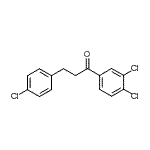 结构式 CAS# 296271-46-0, 3-(4-氯苯基)-1-(3,4-二氯苯基)-1-丙酮
