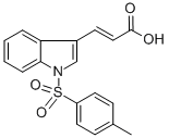 structure of CAS# 298187-97-0, 3-(1-[(4-Methylphenyl)Sulfonyl]-1H-Indol-3-Yl)Acrylic Acid;3-{1-[(4-Methylphenyl)Sulphonyl]-1H-Indol-3-Yl}Acrylic Acid;3-(1-[(4-METHYLPHENYL)SULFONYL]-1H-INDOL-3-YL)ACRYLIC ACID
