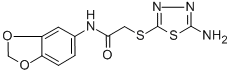 CAS#: 301335-14-8， 2-[(5-Amino-1,3,4-Thiadiazol-2-Yl)Thio]-N-(1,3-Benzodioxol-5-Yl)Acetamide