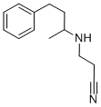 structure of CAS# 302785-50-8, 3-(1-Methyl-3-Phenyl-Propylamino)-Propionitrile;3-(1-METHYL-3-PHENYL-PROPYLAMINO)-PROPIONITRILE