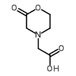 structure of CAS# 302900-65-8, (2-Oxo-4-Morpholinyl)Acetic Acid;(2-oxomorpholin-4-yl)acetic acid;(2-Oxo-morpholin-4-yl)-acetic acid;2-(2-oxomorpholin-4-yl)acetic acid