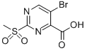 structure of CAS# 30321-94-9, 2-Methylsulfonyl-5-bromopyrimidine-4-carboxylic acid;5-Bromo-2-(Methylsulfonyl)-4-Pyrimidinecarboxylicacid;2-METHYLSULFONYL-5-BROMOPYRIMIDINE-4-CARBOXYLIC ACID