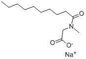 structure of CAS# 30377-07-2, N-Decanoylsarcosine Sodium Salt;(N-Decanoyl-N-Methylamino)Acetic Acid Sodium Salt Sodium (N-Decanoyl-N-Methylamino)Acetate Sodium N-Decanoylsarcosinate;(N-DECANOYL-N-METHYLAMINO)ACETIC ACID SODIUM SALT;SODIUM (N-DECANOYL-N-METHYLAMINO)ACETATE