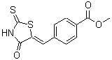 structure of CAS# 304861-41-4, Methyl 4-[(Z)-(4-Oxo-2-Thioxo-1,3-Thiazolidin-5-Ylidene)Methyl]Benzoate;4-(4-Oxo-<wbr>2-thioxo-<wbr>thiazolid<wbr>in-5-ylid<wbr>enemethyl<wbr>)-benzoic<wbr> acid met<wbr>hyl ester;BENZOIC A<wbr>CID,4-[(4<wbr>-OXO-2-TH<wbr>IOXO-5-TH<wbr>IAZOLIDIN<wbr>YLIDENE)M<wbr>ETHYL]-, <wbr>METHYL ES<wbr>TER;methyl 4-<wbr>[(4-oxo-2<wbr>-thioxo-1<wbr>,3-thiazo<wbr>lidin-5-y<wbr>lidene)me<wbr>thyl]benz<wbr>oate