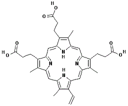 CAS#: 30783-27-8， 12-Ethenyl-3,8,13,17-Tetramethyl-21H,23H-Porphine-2,7,18-Tripropanoic Acid
