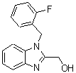 structure of CAS# 309938-27-0, [1-(2-Fluorobenzyl)-1H-Benzimidazol-2-Yl]Methanol;[1-(2-fluorobenzyl)-1H-benzimidazol-2-yl]methanol;{1-[(2-fluorophenyl)methyl]-1H-1,3-benzodiazol-2-yl}methanol;{1-[(2-fluorophenyl)methyl]benzimidazol-2-yl}methan-1-ol