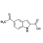 structure of CAS# 31380-57-1, 5-Acetyl-1H-Indole-2-Carboxylic Acid;5-acetyl-1H-indole-2-carboxylic acid;5-Acetyl-2-indole carboxylic acid;5-ACETYL-2-INDOLECARBOXYLICACID