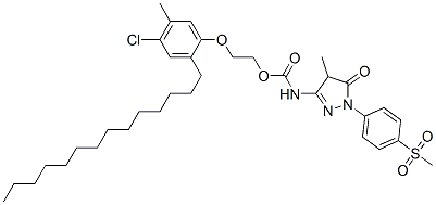 CAS#: 31522-10-8， 2-(4-Chloro-5-Methyl-2-Tetradecylphenoxy)Ethyl N-[4-Methyl-1-(4-Methylsulfonylphenyl)-5-Oxo-4H-Pyrazol-3-Yl]Carbamate