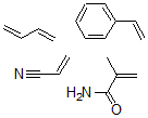 CAS#: 31568-32-8， 2-Methyl-2-Propenamide polymer with 1,3-butadiene, ethenylbenzene and 2-propenenitrile