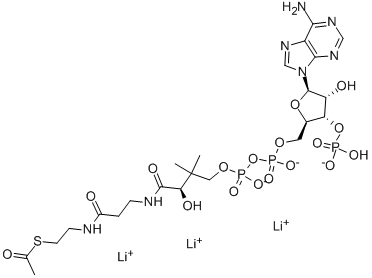 结构式 CAS# 32140-51-5, 乙酰基辅酶 A (C2:0) 锂