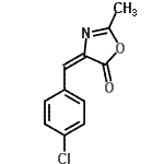 结构式 CAS# 3237-71-6, (4E)-4-(4-氯苄亚基)-2-甲基-1,3-恶唑-5(4H)-酮