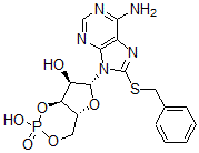 CAS#: 32487-38-0， (1S,6R,8R,9R)-8-[6-Amino-8-(Phenylmethylsulfanyl)Purin-9-Yl]-3-Hydroxy-3-Oxo-2,4,7-Trioxa-3-Phosphabicyclo[4.3.0]Nonan-9-Ol