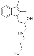 结构式 CAS# 326881-62-3, 3-[3-(2,3-二甲基-吲哚-1-基)-2-羟基-丙基氨基]-丙-1-醇
