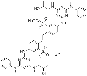 CAS#: 32694-95-4， Disodium 5-[[4-(2-Hydroxypropylamino)-6-(Phenylamino)-1,3,5-Triazin-2-Yl]Amino]-2-[(E)-2-[4-[[4-(2-Hydroxypropylamino)-6-(Phenylamino)-1,3,5-Triazin-2-Yl]Amino]-2-Sulfonatophenyl]Ethenyl]Benzenesulfonate