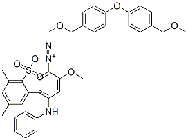 CAS#: 32761-96-9， 2-methoxy-4-(phenylamino)-Benzenediazonium salt with 2,4,6-trimethylbenzenesulfonic acid (1:1) polymer with 1,1'-oxybis(4-(methoxymethyl)benzene)
