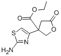 structure of CAS# 328275-97-4, 3-(2-Amino-Thiazol-4-Yl)-5-Oxo-Tetrahydro-Furan-3-Carboxylic Acid Ethyl Ester;Ethyl (3S)-3-(2-Aminothiazol-4-Yl)-5-Oxo-Tetrahydrofuran-3-Carboxylate;(3S)-3-(2-Amino-4-Thiazolyl)-5-Oxo-3-Tetrahydrofurancarboxylic Acid Ethyl Ester;(3S)-3-(2-Aminothiazol-4-Yl)-5-Keto-Tetrahydrofuran-3-Carboxylic Acid Ethyl Ester