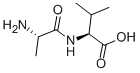 structure of CAS# 3303-45-5, N-L-alanyl-L-Valine;2-(2-Aminopropanoylamino)-3-Methyl-Butanoic Acid;2-[(2-Amino-1-Oxopropyl)Amino]-3-Methylbutanoic Acid;2-(Alanylamino)-3-Methyl-Butyric Acid