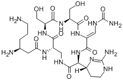 CAS#: 33137-73-4， 3,6-Diamino-N-[(6Z)-3-(2-Amino-3,4,5,6-Tetrahydropyrimidin-4-Yl)-6-[(Carbamoylamino)Methylidene]-9,12-Bis(Hydroxymethyl)-2,5,8,11,14-Pentaoxo-1,4,7,10,13-Pentazacyclohexadec-15-Yl]Hexanamide