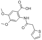 structure of CAS# 332163-07-2, 4,5-Dimethoxy-2-[(2-Thiophen-2-Ylacetyl)Amino]Benzoic acid;4,5-Dimethoxy-2-[[2-(2-Thienyl)Acetyl]Amino]Benzoate;4,5-Dimethoxy-2-[[1-Oxo-2-(2-Thienyl)Ethyl]Amino]Benzoate;4,5-Dimethoxy-2-(2-Thiophen-2-Ylethanoylamino)Benzoate