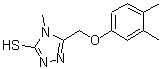 structure of CAS# 332860-97-6, 5-[(3,4-Dimethylphenoxy)Methyl]-4-Methyl-4H-1,2,4-Triazole-3-Thiol;5-(3,4-Di<wbr>methyl-ph<wbr>enoxymeth<wbr>yl)-4-met<wbr>hyl-4H-[1<wbr>,2,4]tria<wbr>zole-3-th<wbr>iol;5-[(3,4-d<wbr>imethylph<wbr>enoxy)met<wbr>hyl]-4-me<wbr>thyl-1,2,<wbr>4-triazol<wbr>e-3-thiol;5-[(3,4-d<wbr>imethylph<wbr>enoxy)met<wbr>hyl]-4-me<wbr>thyl-4H-1<wbr>,2,4-tria<wbr>zol-3-yl <wbr>hydrosulf<wbr>ide
