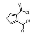 structure of CAS# 33527-26-3, 3,4-Thiophenedicarbonyl Dichloride;thiophene-3,4-dicarbonyl dichloride