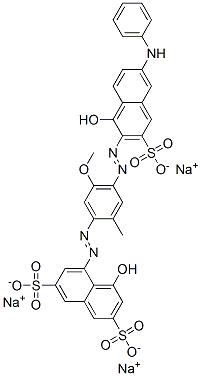 CAS 登录号：3354-97-0， 4-羟基-5-[[4-[[1-羟基-6-(苯基氨基)-3-磺酸基-2-萘基]偶氮]-5-甲氧基-2-甲基苯基]偶氮]萘-2,7-二磺酸三钠