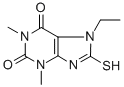 structure of CAS# 335403-18-4, 7-Ethyl-8-Mercapto-1,3-Dimethyl-3,7-Dihydro-Purine-2,6-Dione;7-Ethyl-1,3-Dimethyl-8-Thioxo-9H-Purine-2,6-Dione;7-Ethyl-1,3-Dimethyl-8-Thioxo-9H-Purine-2,6-Quinone;St5273447