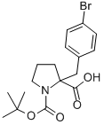 structure of CAS# 336817-91-5, 1-Boc-2-(4-bromobenzyl)-2-pyrrolidinecarboxylic acid