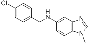 structure of CAS# 337925-64-1, N-[(4-Chlorophenyl)Methyl]-1-Methylbenzimidazol-5-Amine;N-[(4-Chlorophenyl)Methyl]-1-Methyl-Benzimidazol-5-Amine;N-[(4-Chlorophenyl)Methyl]-1-Methyl-5-Benzimidazolamine;(4-Chlorobenzyl)-(1-Methylbenzimidazol-5-Yl)Amine