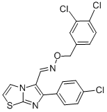 结构式 CAS# 338404-52-7, 1-[6-(4-氯苯基)咪唑并[2,3-b][1,3]噻唑-5-基]-N-[(3,4-二氯苯基)甲氧基]甲亚胺