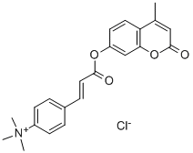 structure of CAS# 34197-47-2, 4-Methylumbelliferyl 4-trimethylammoniocinnamate chloride