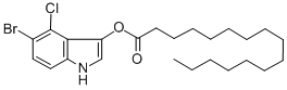 structure of CAS# 341972-98-3, 5-Bromo-4-Chloro-3-Indoxyl Palmitate;5-Bromo-4-Chloro-3-Indoxyl Palmitatex-Palmitate;5-BROMO-4-CHLORO-3-INDOXYL PALMITATE 97%;5-Bromo-4-Chloro-3-Indoxyl Palmitate,97%