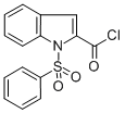structure of CAS# 342405-28-1, 1-(Phenylsulfonyl)-1H-Indole-2-Carbonyl Chloride;1-(PHENYLSULPHONYL)-1H-INDOLE-2-CARBONYL CHLORIDE;1-(PHENYLSULFONYL)-1H-INDOLE-2-CARBONYL CHLORIDE;1-PHENYLSULPHONYLINDOLE-2-CARBONYLCHLORIDE