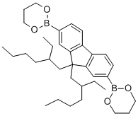 structure of CAS# 344782-49-6, 9,9-Di(2-ethylhexyl)fluorene-2,7-diboronic acid bis(1,3-propanediol) ester;9,9-Di(2-Ethylhexyl)Fluorene-2,7-Diboronic Acid Bis(1,3-Propanediol) Ester, 0.5M Solution In Toluene;9,9-Di(2-Ethylhexyl)Fluorene-2,7-Diboronic Acid Bis(1,3-Propanediol) Ester Solution;2,2'-(9,9-Bis(2-Ethylhexyl)-9H-Fluorene-2,7-Diyl)Bis(1,3,2-Dioxaborinane)