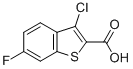 structure of CAS# 34576-92-6, 3-Chloro-6-fluoro-benzothiophene-2-carboxylic acid;3-Chloro-6-Fluoro-Benzothiophene-2-Carboxylate;3-Chloro-6-Fluoro-2-Benzothiophenecarboxylate;Zinc00198793