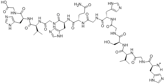 structure of CAS# 347884-61-1, Alloferon 1;H-HIS-GLY-VAL-SER-GLY-HIS-GLY-GLN-HIS-GLY-VAL-HIS-GLY-OH;HIS-GLY-VAL-SER-GLY-HIS-GLY-GLN-HIS-GLY-VAL-HIS-GLY;ALLOFERON 1
