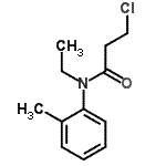 structure of CAS# 349098-11-9, 3-Chloro-N-Ethyl-N-(2-Methylphenyl)Propanamide;MFCD02973832;propanamide, 3-chloro-N-ethyl-N-(2-methylphenyl);propanamide, 3-chloro-N-ethyl-N-(2-methylphenyl)-