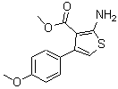 结构式 CAS# 350988-34-0, 2-氨基-4-(4-甲氧基苯基)-3-噻吩羧酸甲酯