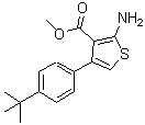 结构式 CAS# 350989-95-6, 2-氨基-4-[4-(2-甲基-2-丙基)苯基]-3-噻吩羧酸甲酯
