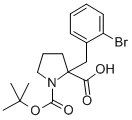 structure of CAS# 351002-85-2, Boc-alpha-(2-Bromobenzyl)-DL-Pro-OH
