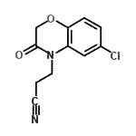structure of CAS# 351003-20-8, 3-(6-Chloro-3-Oxo-2,3-Dihydro-4H-1,4-Benzoxazin-4-Yl)Propanenitrile;3-(6-chlo<wbr>ro-3-oxo-<wbr>2,3-dihyd<wbr>ro-4H-1,4<wbr>-benzoxaz<wbr>in-4-yl)p<wbr>ropanenit<wbr>rile;4H-1,4-BE<wbr>NZOXAZINE<wbr>-4-PROPAN<wbr>ENITRILE,<wbr>6-CHLORO-<wbr>2,3-DIHYD<wbr>RO-3-OXO-;6-Chloro-<wbr>2,3-dihyd<wbr>ro-3-oxo-<wbr>4H-1,4-be<wbr>nzoxazine<wbr>-4-propan<wbr>enitrile