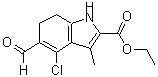 structure of CAS# 351073-97-7, Ethyl 4-Chloro-5-Formyl-3-Methyl-6,7-Dihydro-1H-Indole-2-Carboxylate;4-Chloro-5-Formyl-3-Methyl-6,7-Dihydro-1H-Indole-2-Carboxylic Acid Ethyl Ester;Ethyl 4-Chloro-5-Methanoyl-3-Methyl-6,7-Dihydro-1H-Indole-2-Carboxylate;St5244073