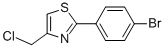 structure of CAS# 35199-19-0, 2-(4-Bromophenyl)-4-(Chloromethyl)-1,3-Thiazole;2-(4-Bromophenyl)-4-(Chloromethyl)-1,3-Thiazole;2-(4-Bromo-Phenyl)-4-Chloromethyl-Thiazole
