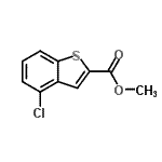 structure of CAS# 35212-95-4, Methyl 4-Chloro-1-Benzothiophene-2-Carboxylate;4-Chloro-benzo[b]thiophene-2-carboxylic acid methyl ester;4-CHLORO-BENZO[B]THIOPHENE-2-CARBOXYLICACIDMETHYLESTER;methyl 4-chlorobenzothiophene-2-carboxylate