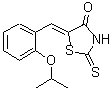 structure of CAS# 352540-00-2, (5Z)-5-(2-Isopropoxybenzylidene)-2-Thioxo-1,3-Thiazolidin-4-One;(5E)-5-(2<wbr>-Isopropo<wbr>xybenzyli<wbr>dene)-2-m<wbr>ercapto-1<wbr>,3-thiazo<wbr>l-4(5H)-o<wbr>ne;(5Z)-5-[2<wbr>-(propan-<wbr>2-yloxy)b<wbr>enzyliden<wbr>e]-2-sulf<wbr>anyl-1,3-<wbr>thiazol-4<wbr>(5H)-one;4-THIAZOL<wbr>IDINONE,5<wbr>-[[2-(1-M<wbr>ETHYLETHO<wbr>XY)PHENYL<wbr>]METHYLEN<wbr>E]-2-THIO<wbr>XO-
